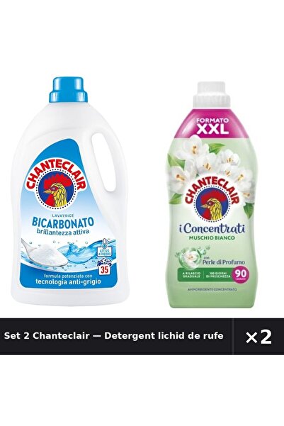 Chanteclair Set 2 — Detergent lichid de rufe cu + Balsam de rufe Mosc Alb Chan