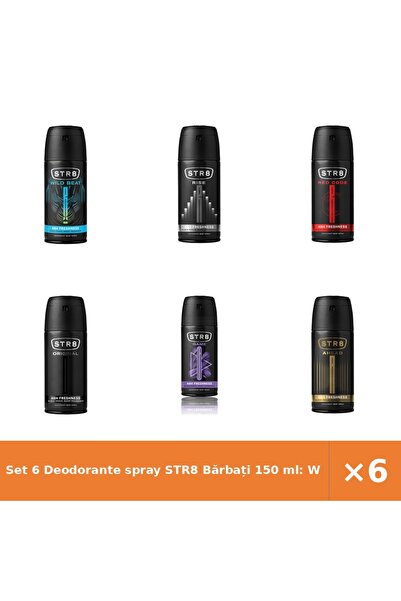 str8 Set 6 Deodorante spray Bărbați 150 ml: Wild Beat, Rise, Red Code, Origin...