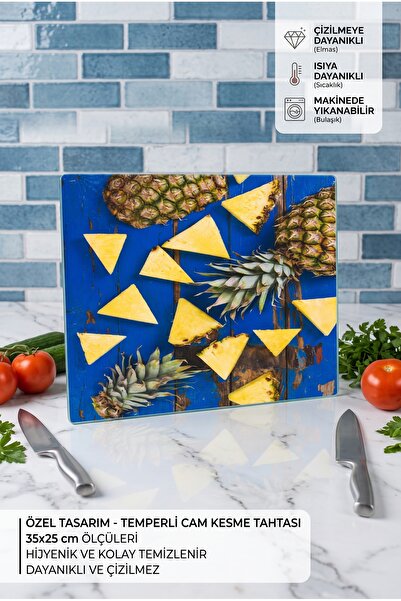 wudie Eye-Catching, Stylish, Non-Slip Glass Cutting Board with Italian Marble...
