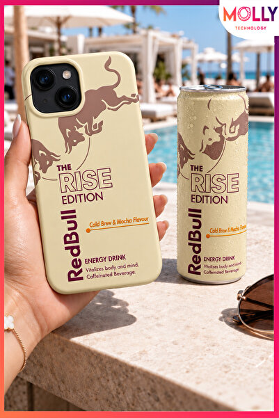 Molly iPhone 15 İçin Bej The Rise Edition Desenli İçi Kadife Silikon Kılıf