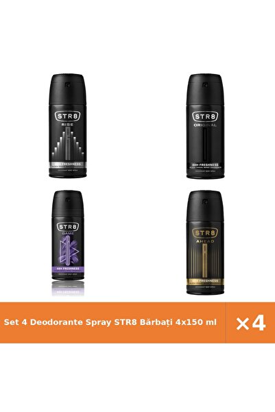 str8 Set 4 Deodorante Spray Bărbați 4x150 ml - Rise, Original, Game, Ahead