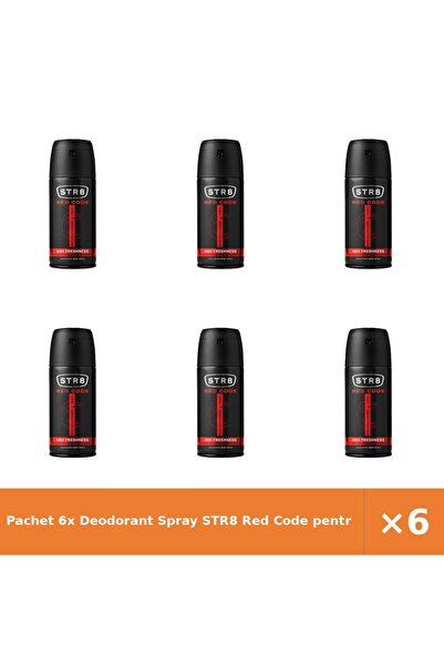 str8 Pachet 6x Deodorant Spray Red Code pentru Bărbați, 150 ml, Protecție Înd...