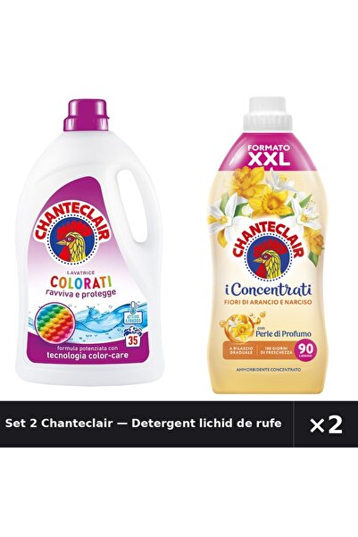 Chanteclair Set 2 — Detergent lichid de rufe Col + Balsam de rufe Flori de port