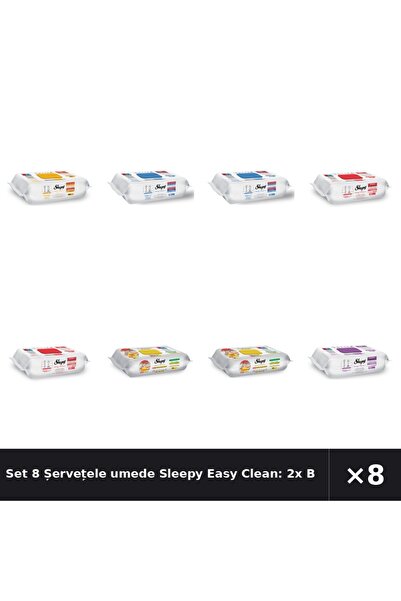 Sleepy Set 8 Șervețele umede Easy Clean: 2x Bucătărie, 2x Bleach, 2x Cherry, ...