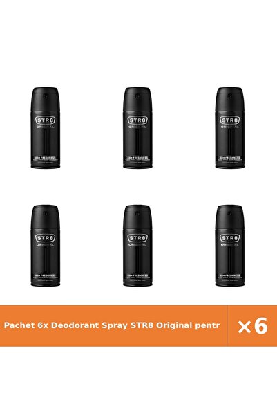 str8 Pachet 6x Deodorant Spray Original pentru Bărbați, 150 ml, Protecție Înd...