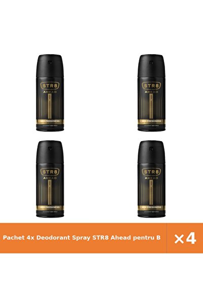 str8 Pachet 4x Deodorant Spray Ahead pentru Bărbați, 150 ml, Protecție Îndelu...