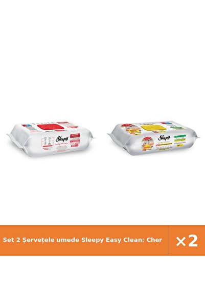 Sleepy Set 2 Șervețele umede Easy Clean: Cherry Blossom + Bucătărie