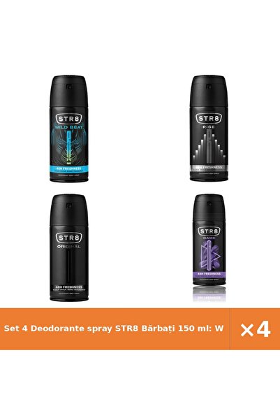 str8 Set 4 Deodorante spray Bărbați 150 ml: Wild Beat, Rise, Original, Game