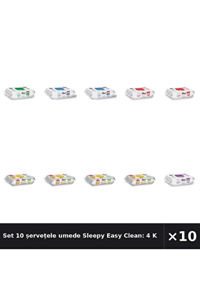 Sleepy Set 10 șervețele umede Easy Clean: 4 pentru bucătărie, 2 cu înălbitor,...