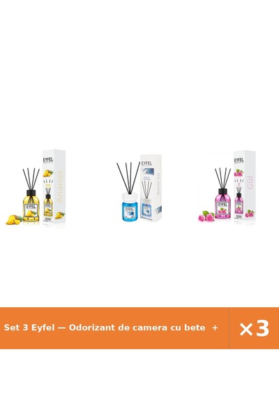 Eyfel Set 3 — Odorizant de camera cu bete + Odorizant de camera cu bete + Odo...