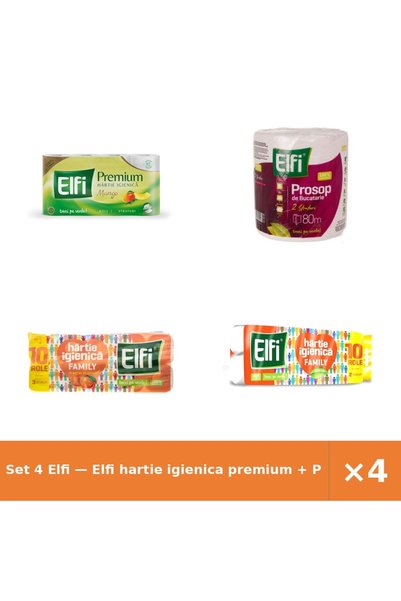 Elfi Set 4 — hartie igienica premium + Prosop de bucatarie + Hartie Igienica ...