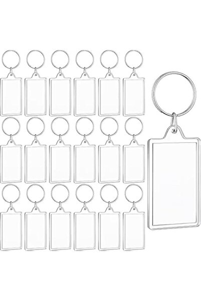 GENERAL JKJ&ZXZ 30 Pieces Acrylic Photo Frame Keychain Holder, DIY Photo Inse...