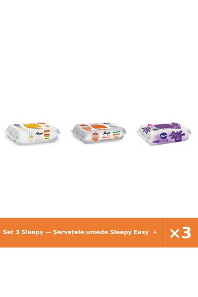 Sleepy Set 3 — Șervețele umede Easy + Șervețele umede de curățare + Șervețele...