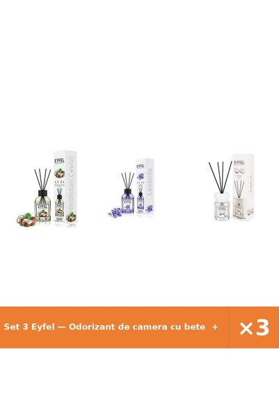 Eyfel Set 3 — Odorizant de camera cu bete + Odorizant de camera cu bete + Odo...
