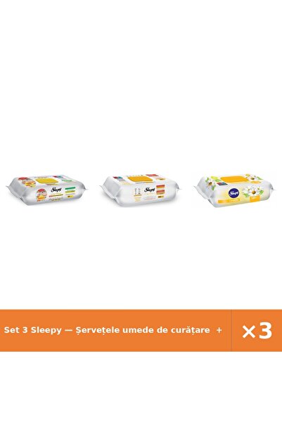 Sleepy Set 3 — Șervețele umede de curățare + Șervețele umede Easy + Șervețele...