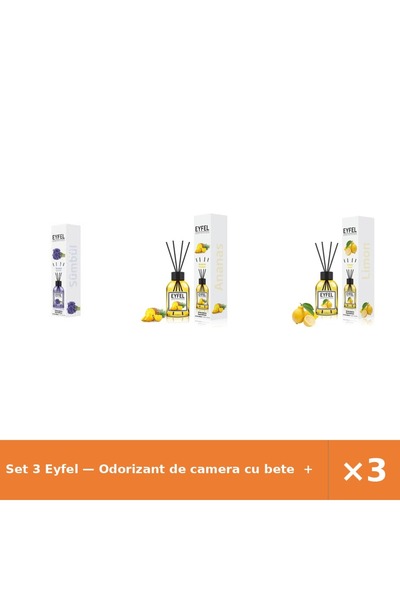 Eyfel Set 3 — Odorizant de camera cu bete + Odorizant de camera cu bete + Odo...
