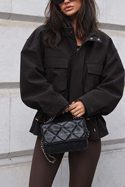 Trendsensin Lorven Oversize Siyah Viral Kadın Ceket