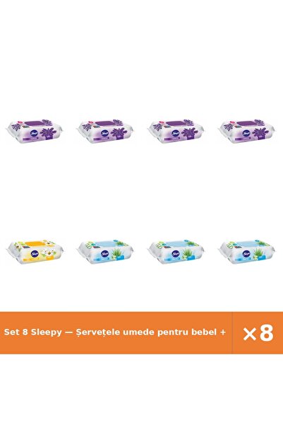 Sleepy Set 8 — Șervețele umede pentru bebel + Șervețele umede pentru bebel + ...