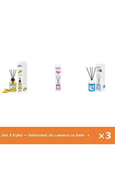 Eyfel Set 3 — Odorizant de camera cu bete + Odorizant de camera cu bete + Odo...