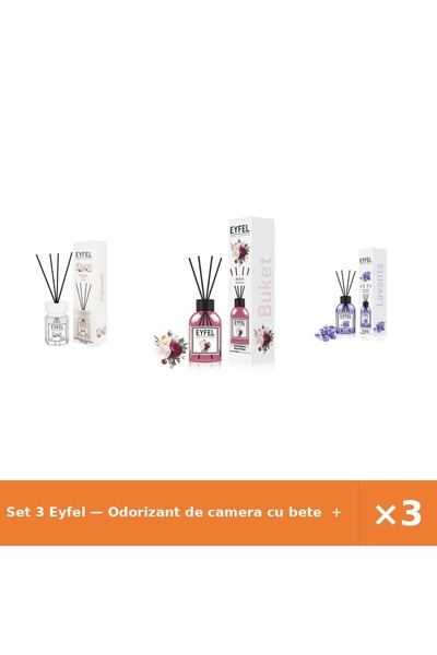 Eyfel Set 3 — Odorizant de camera cu bete + Odorizant de camera cu bete + Odo...