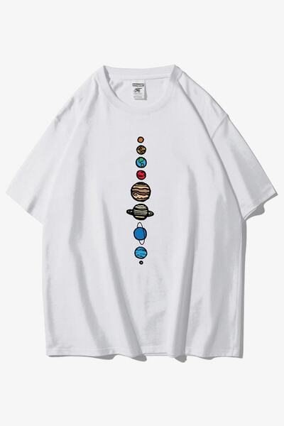donamod Unisex Stylish Comfortable Oversize Cotton Crew Neck T-Shirt with Spe...