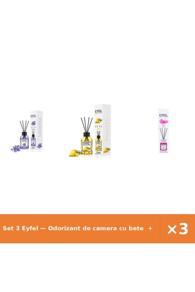 Eyfel Set 3 — Odorizant de camera cu bete + Odorizant de camera cu bete + Odo...