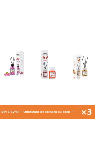 Eyfel Set 3 — Odorizant de camera cu bete + Odorizant de camera cu bete + Odo...