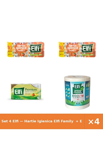 Elfi Set 4 — Hartie Igienica Family + hartie igienica premium + Prosop de buc...