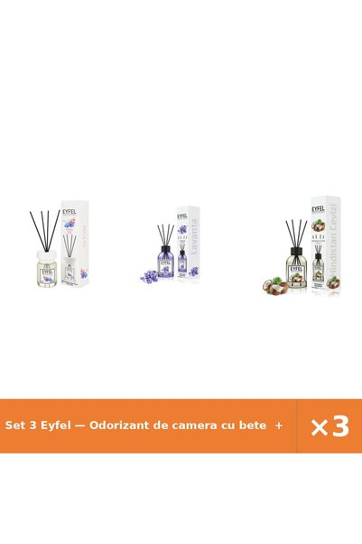 Eyfel Set 3 — Odorizant de camera cu bete + Odorizant de camera cu bete + Odo...