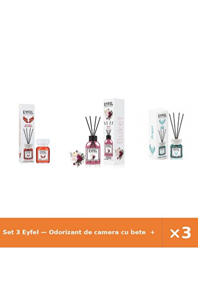 Eyfel Set 3 — Odorizant de camera cu bete + Odorizant de camera cu bete + Odo...