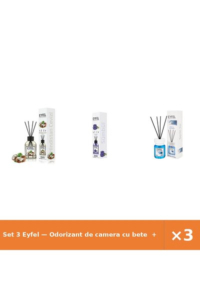 Eyfel Set 3 — Odorizant de camera cu bete + Odorizant de camera cu bete + Odo...