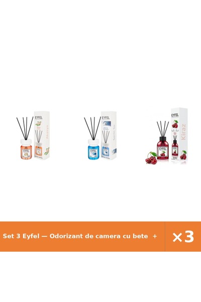 Eyfel Set 3 — Odorizant de camera cu bete + Odorizant de camera cu bete + Odo...