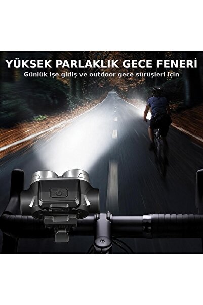 Genel Markalar Çift LED Şarjlı Bisiklet Ön Farı Su Geçirmez Yüksek Parlaklık ...