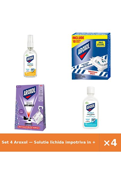 Aroxol Set 4 — Solutie lichida impotriva in + aparat electric cu pa + Saculet...