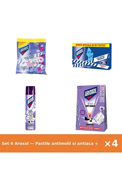 Aroxol Set 4 — Pastile antimolii si antiaca + Pastile impotriva tantarilor + ...