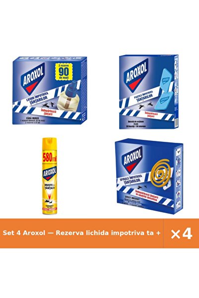 Aroxol Set 4 — Rezerva lichida impotriva ta + Pastile tantari + Spray impotri...