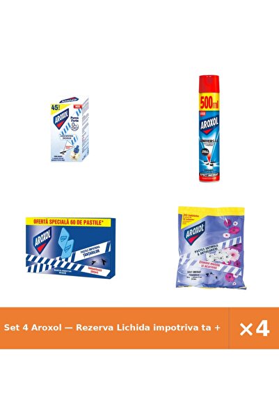 Aroxol Set 4 — Rezerva Lichida impotriva ta + Spray insecticid universal A + ...