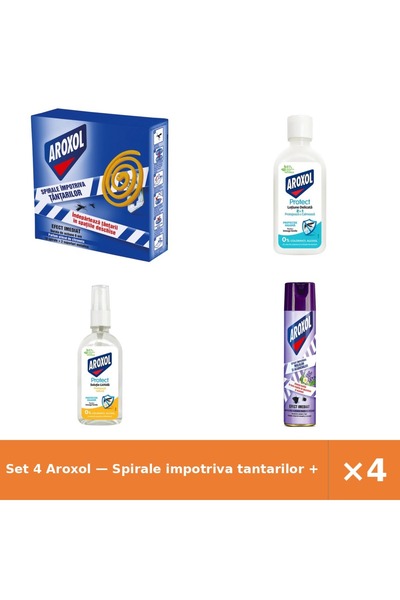 Aroxol Set 4 — Spirale impotriva tantarilor + Lotiune delicata impotriva i + ...