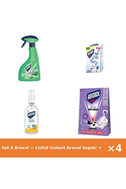 Aroxol Set 4 — Lichid instant impotr + Rezerva Lichida impotriva ta + Solutie...