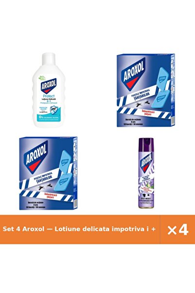 Aroxol Set 4 — Lotiune delicata impotriva i + Pastile tantari + Spray antimolii