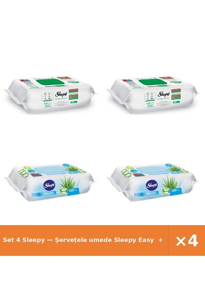 Sleepy Set 4 — Șervețele umede Easy + Șervețele umede pentru bebel
