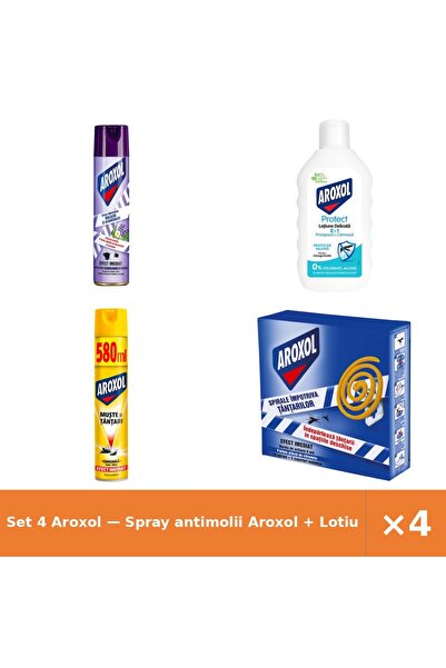 Aroxol Set 4 — Spray antimolii + Lotiune delicata impotriva i + Spray impotri...