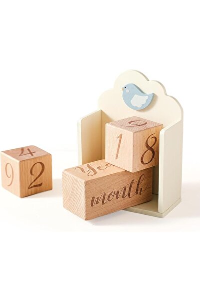 Aputue Baby Milestone Blocks, Set of 3 Wooden Photo Prop Set with Storage Box...