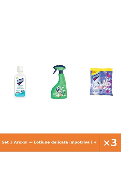 Aroxol Set 3 — Lotiune delicata impotriva i + Lichid instant impotr + Pastile...