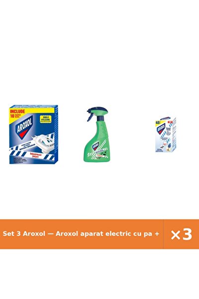 Aroxol Set 3 — aparat electric cu pa + Lichid instant impotr + Rezerva Lichid...