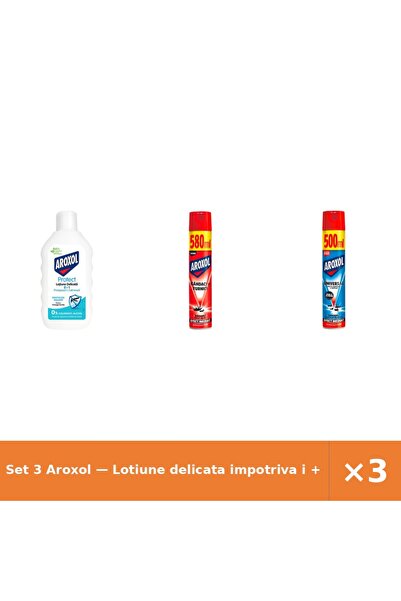 Aroxol Set 3 — Lotiune delicata impotriva i + Spray impotriva gandacilor s + ...
