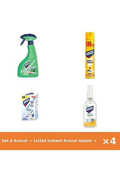 Aroxol Set 4 — Lichid instant impotr + Spray impotriva mustelor si + Rezerva ...