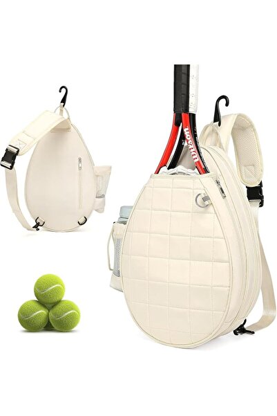 TERRIFI Quilted Tennis Sling Bag, Water Resistant Crossbody Tennis Racket Bac...