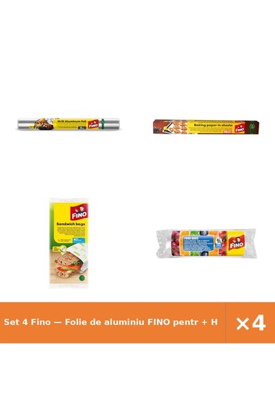 Fino Set 4 — Folie de aluminiu pentr + Hartie pentru copt + Pungi sandwich di...