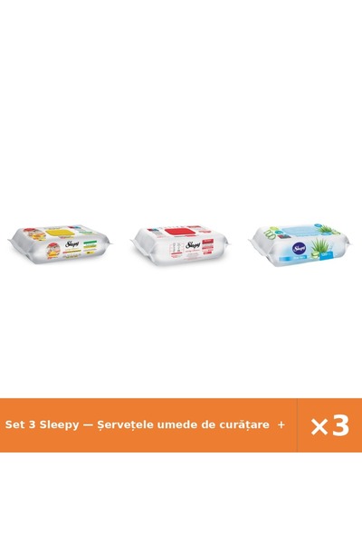 Sleepy Set 3 — Șervețele umede de curățare + Șervețele umede Easy + Șervețele...
